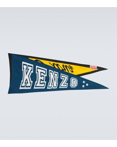 KENZO Printed Silk Scarf - Blue
