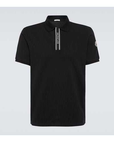Moncler Polo en coton a logo - Noir