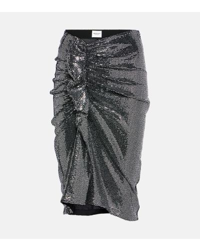 Isabel Marant Gonna Dolene in tulle con paillettes - Grigio