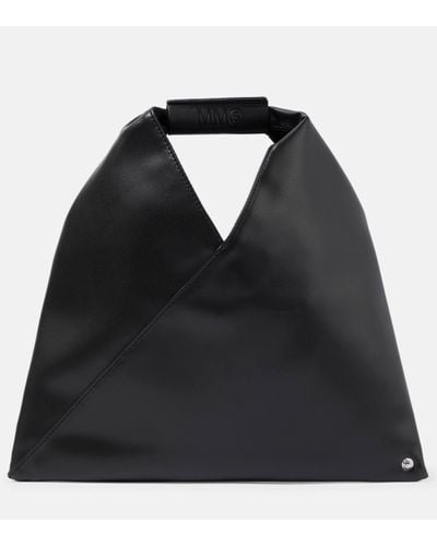 MM6 by Maison Martin Margiela Japanese Medium Faux Leather Tote - Black