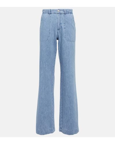A.P.C. High-rise Wide-leg Jeans - Blue