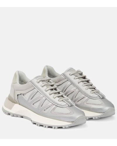 Maison Margiela Leather-trimmed Low-top Trainers - White
