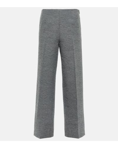 Totême Wide-leg Wool-blend Trousers - Grey