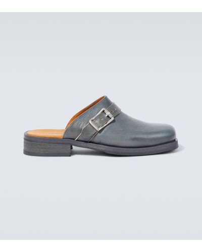 Our Legacy Camion Leather Mules - Blue