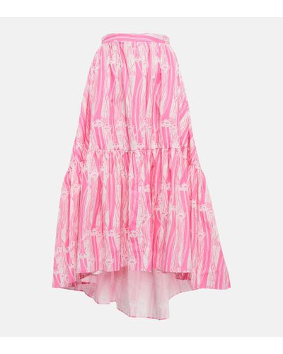 Patou Printed Cotton Maxi Skirt - Pink