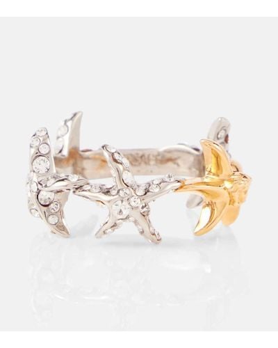 Versace Ring Barocco Sea mit Kristallen - Weiß