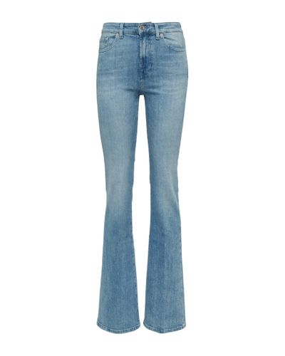 7 For All Mankind High-Rise Flared Jeans Lisha - Blau