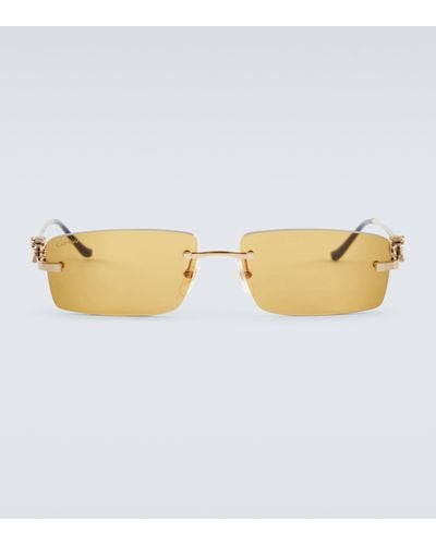 Cartier Panthere De Cartier Rectangular Sunglasses - Metallic