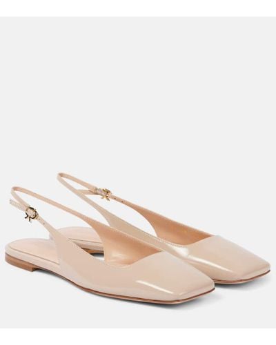 Gianvito Rossi Patent Leather Ballet Flats - Natural