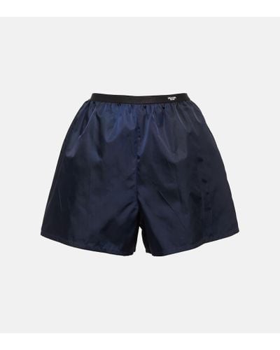 Prada High-Rise Shorts aus Re-Nylon - Blau