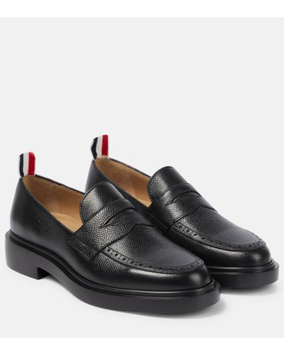 Thom Browne Leather Penny Loafers - Black