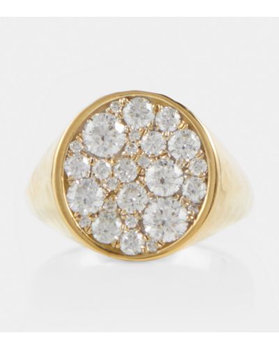 Octavia Elizabeth Octavia Signet 18kt Gold Ring With Diamonds - Metallic