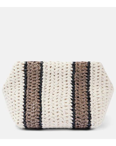 Brunello Cucinelli Borsa a tracolla Small in crochet - Neutro