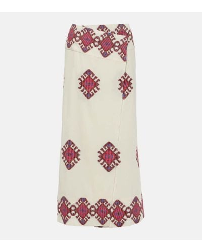 Johanna Ortiz Cotton Wrap Skirt - Pink