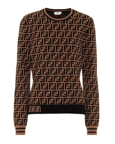 Fendi Pullover mit FF-Muster - Braun