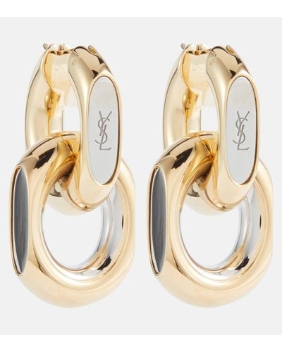 Saint Laurent Cassandre Hoop Earrings - Metallic