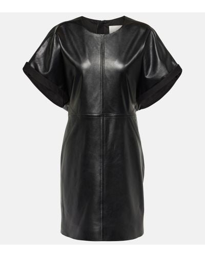 Isabel Marant Faustilia Leather Minidress - Black