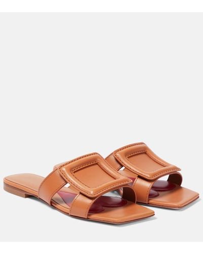 Roger Vivier Buckle Leather Sandals - Brown