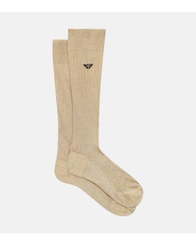 Prada Chaussettes a logo - Blanc