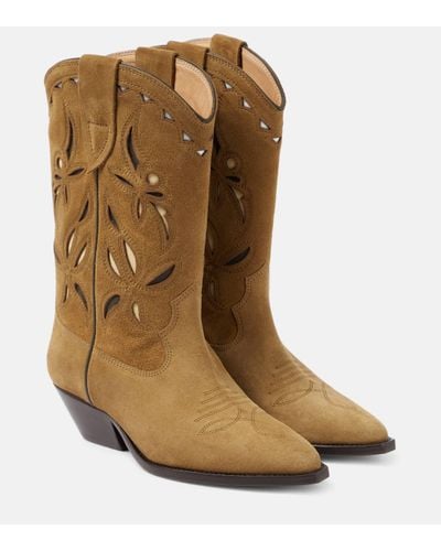 Isabel Marant Duerto Suede Western Boots - Brown