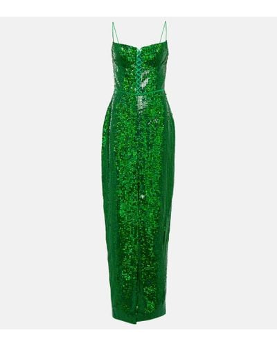 Rasario Vestido de fiesta con lentejuelas - Verde