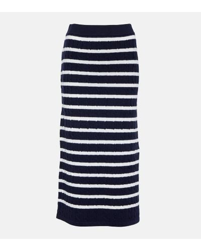 Polo Ralph Lauren Cable-knit Wool Midi Skirt - Blue