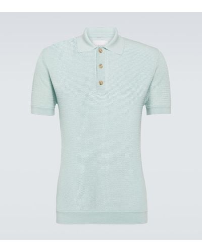 King & Tuckfield Wool Polo Shirt - Blue