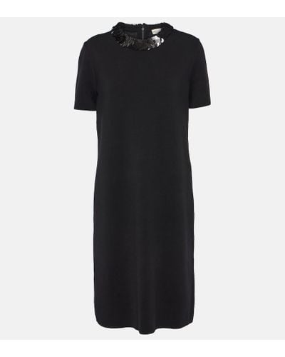 Tory Burch Sequined Wool-blend Midi Dress - Black