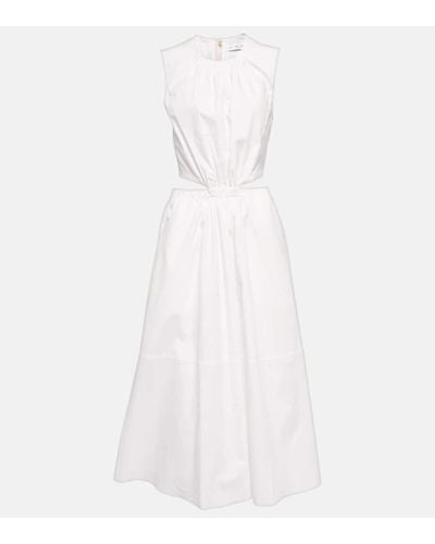 Proenza Schouler Vestido midi White Label de algodon con abertura - Blanco