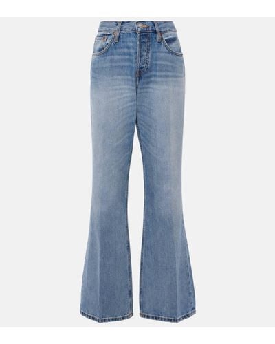 RE/DONE Loose Boot Mid-rise Wide-leg Jeans - Blue
