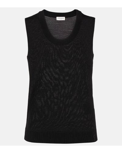 Saint Laurent Wool Jumper Vest - Black