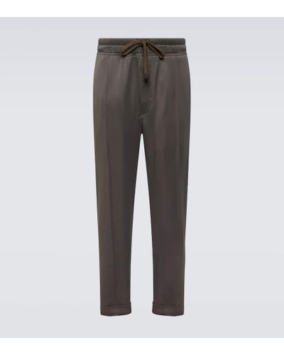 Tom Ford Pantaloni tapered in cady - Verde