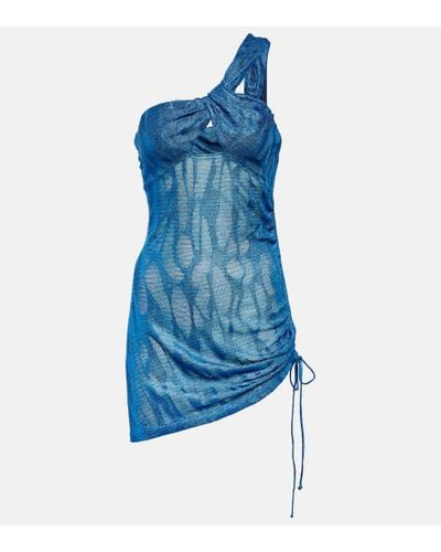 Missoni Jacquard One-shoulder Beach Dress - Blue