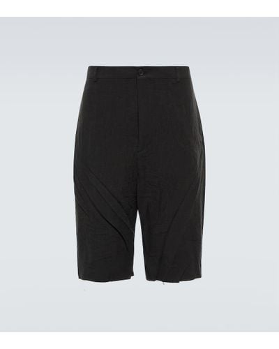 Balenciaga Shorts de lino - Negro