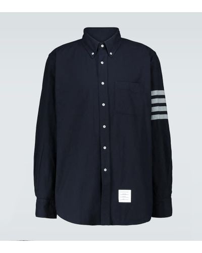 Thom Browne Camisa 4-Bar de algodon manga larga - Azul