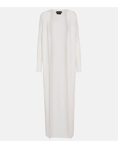 Tom Ford Cashmere And Silk Cardigan - White