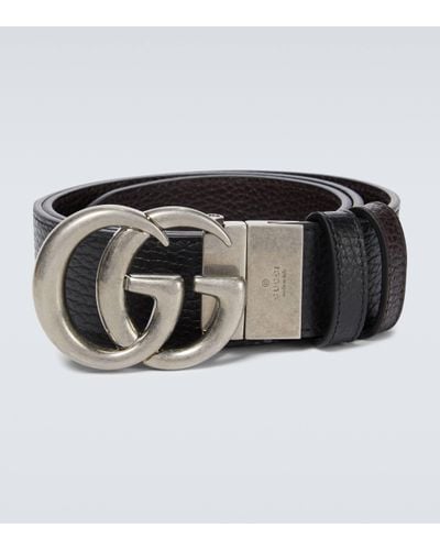 Gucci Ceinture reversible GG Marmont en cuir - Noir