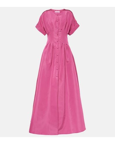 Carolina Herrera Pleated Silk Gown - Pink
