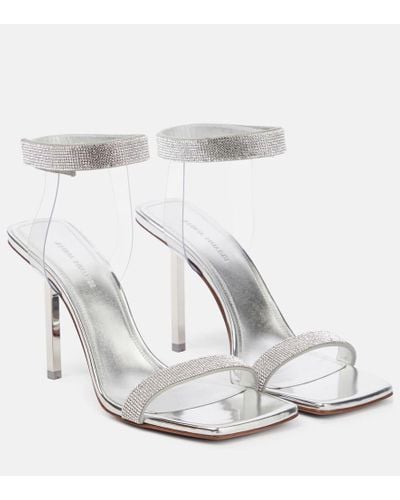 AMINA MUADDI Rih Mirrored Sandals - White