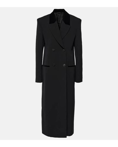 Givenchy Abrigo de lana con ribete de terciopelo - Negro
