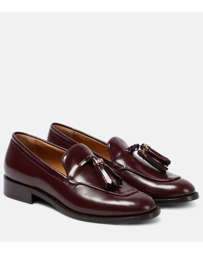 Max Mara Tasseled Leather Loafers - Brown