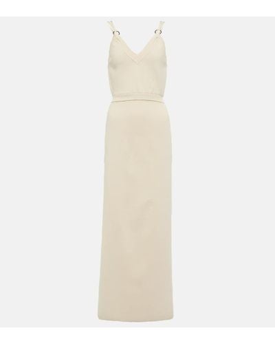 Rabanne Embellished Knit Midi Dress - White