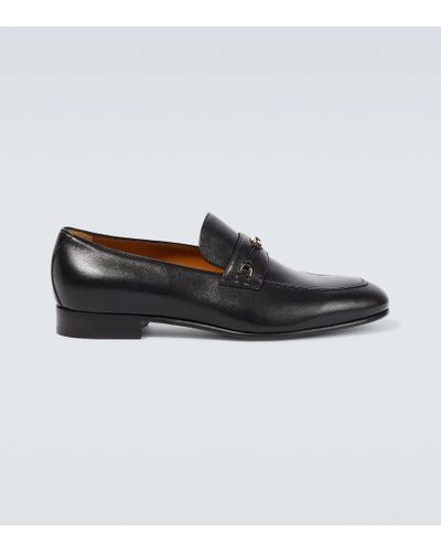 Gucci Premium Leather Interlocking G Loafers - Black