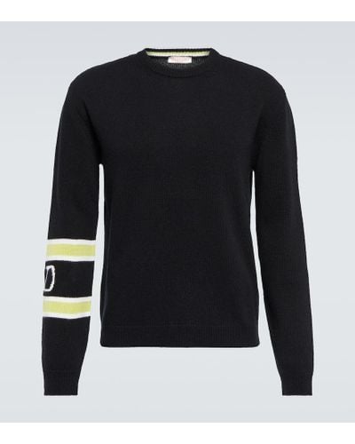 Valentino Vlogo Wool And Cashmere Sweater - Black