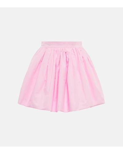 Patou Minifalda de algodon de tiro alto - Rosa