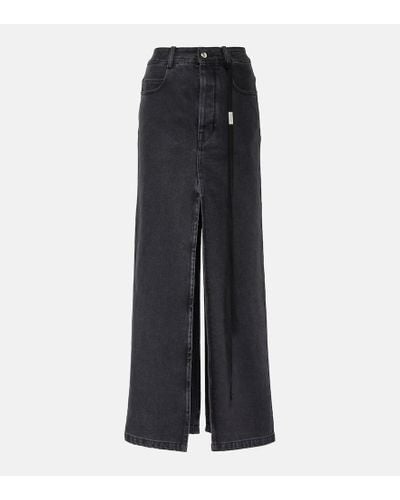Ann Demeulemeester Gonna lunga di jeans - Nero