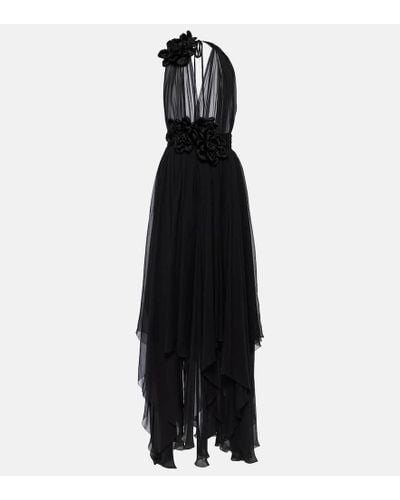 Dolce & Gabbana Silk Long Dress - Black