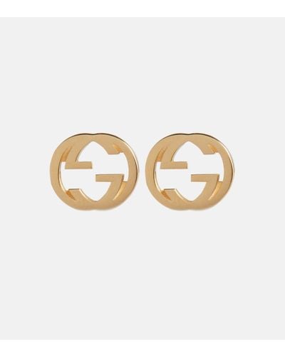 Gucci Interlocking G 18kt Gold Earrings - Metallic
