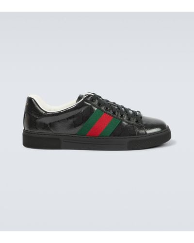 Gucci Ace GG Crystal Canvas Trainers - Green