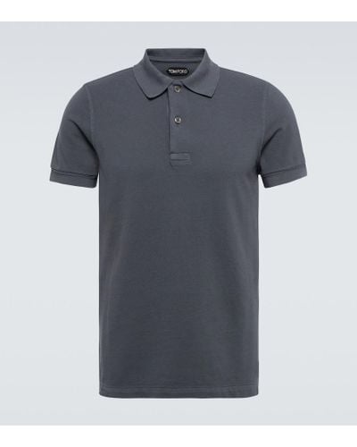 Tom Ford Tennis Cotton Pique Polo Shirt - Blue